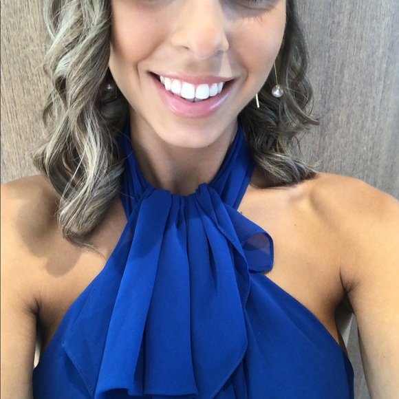 Carla Zampatti Teardrop Gown in Royal Blue - Picture 3 of 5